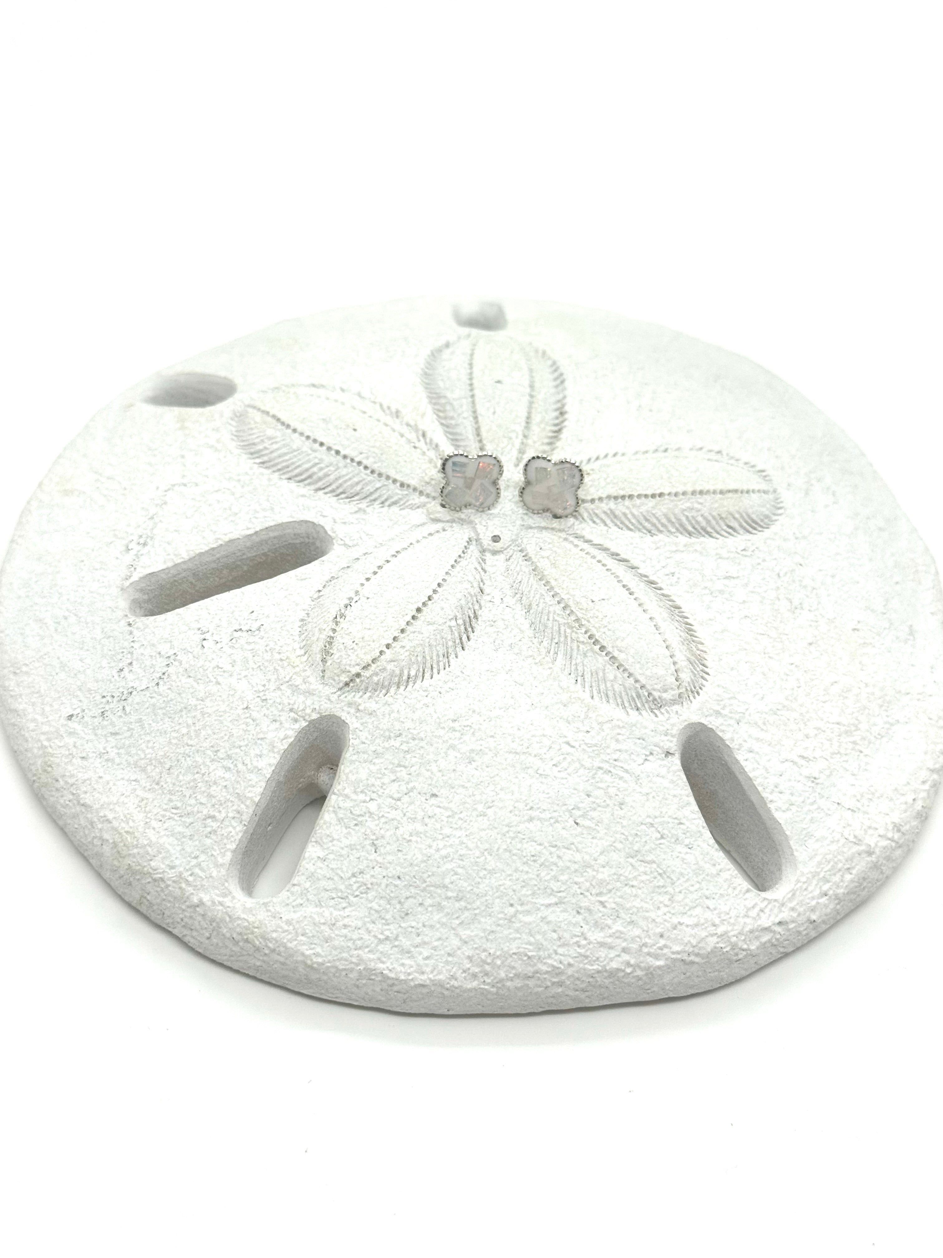 Quatrefoil fire opal earrings