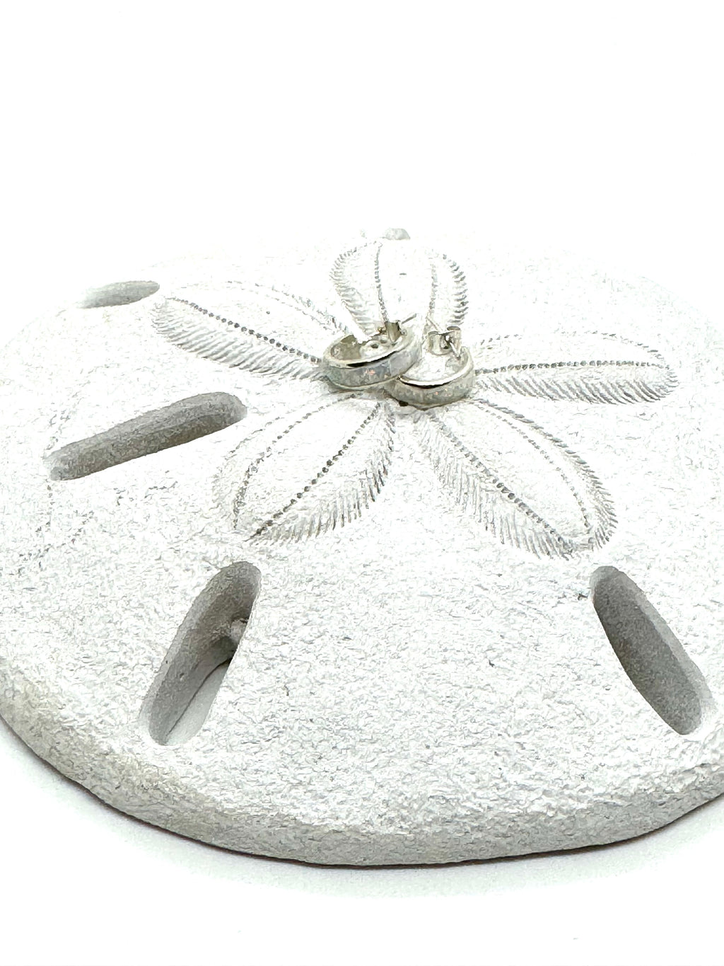 White fire opal post hoop earrings