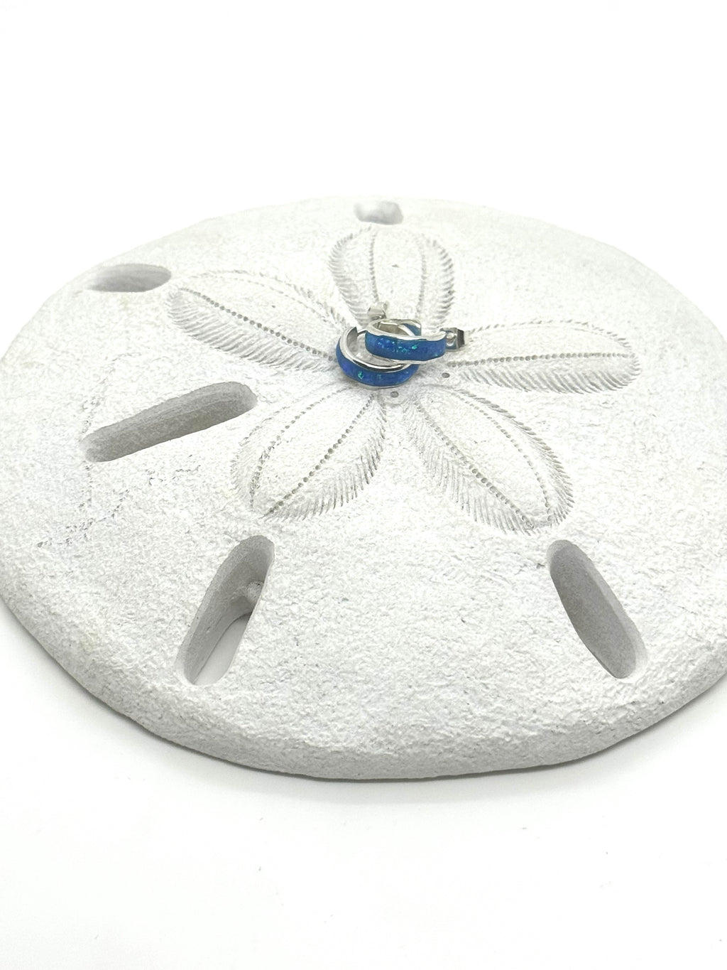 Blue fire Opal  post hoop earrings