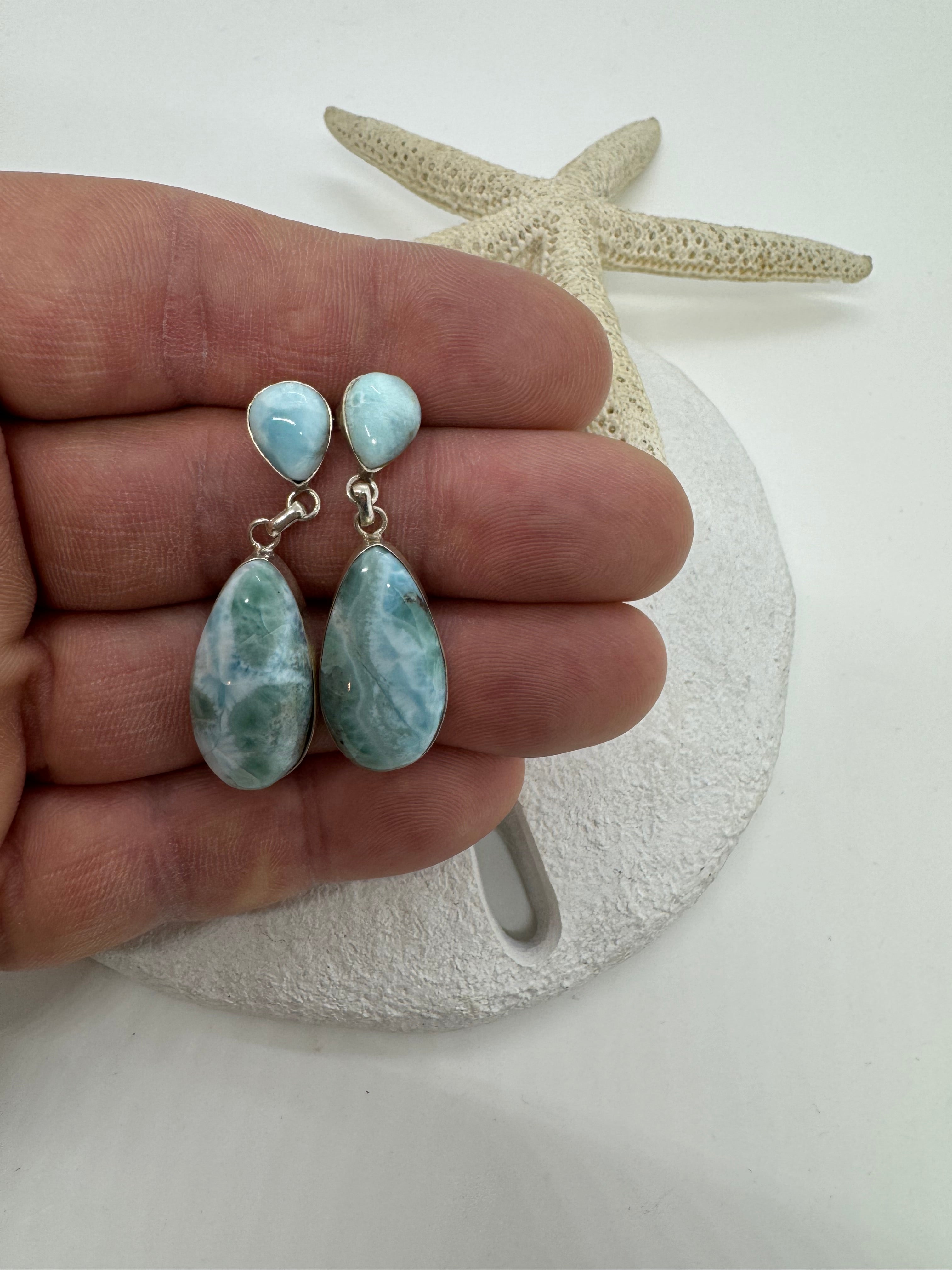 One drop Larimar earrings