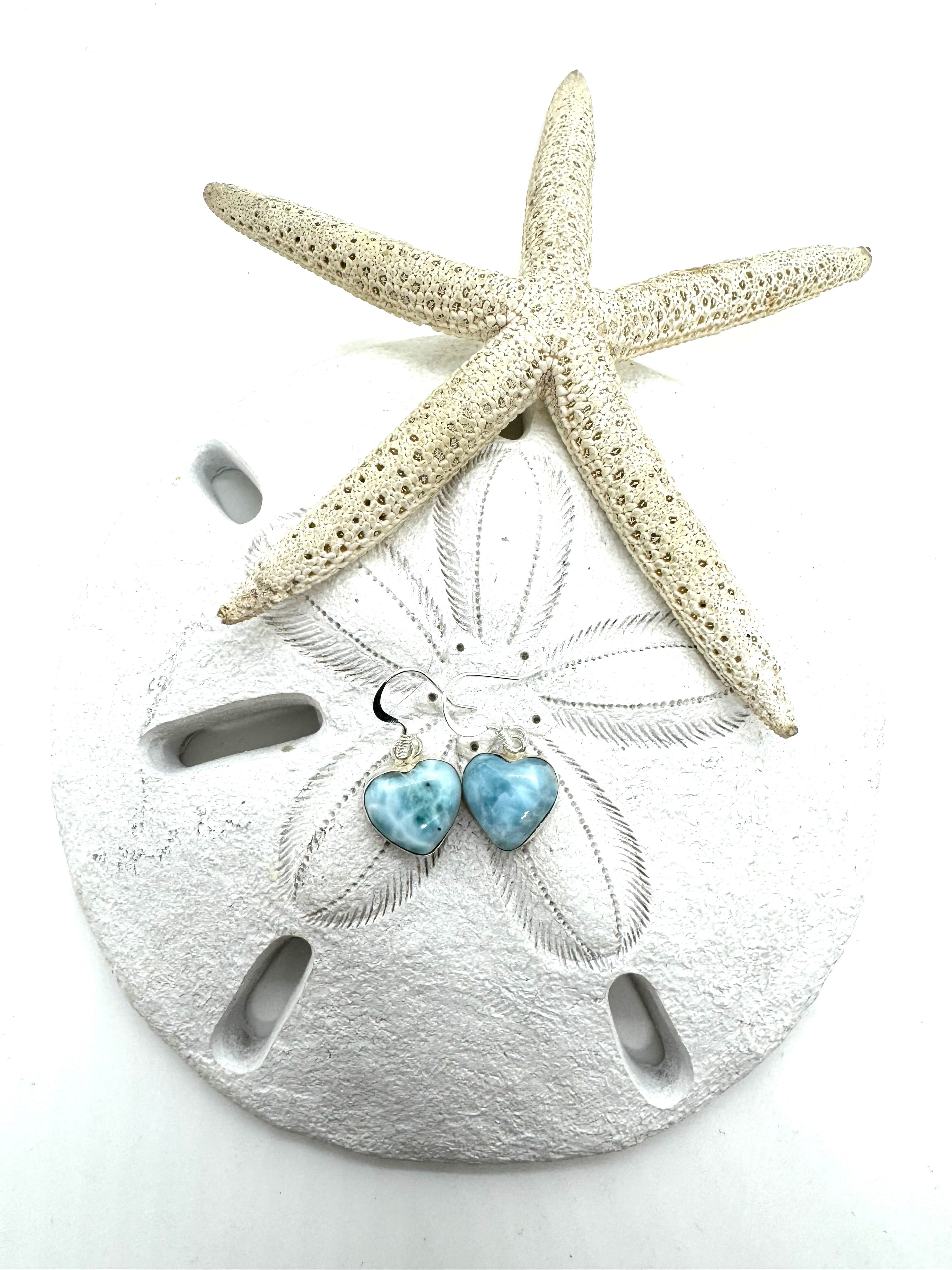 One love Larimar earrings