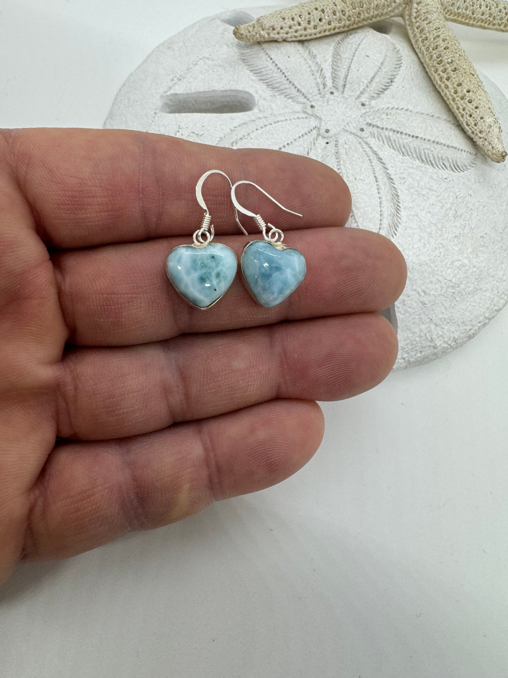 One love Larimar earrings