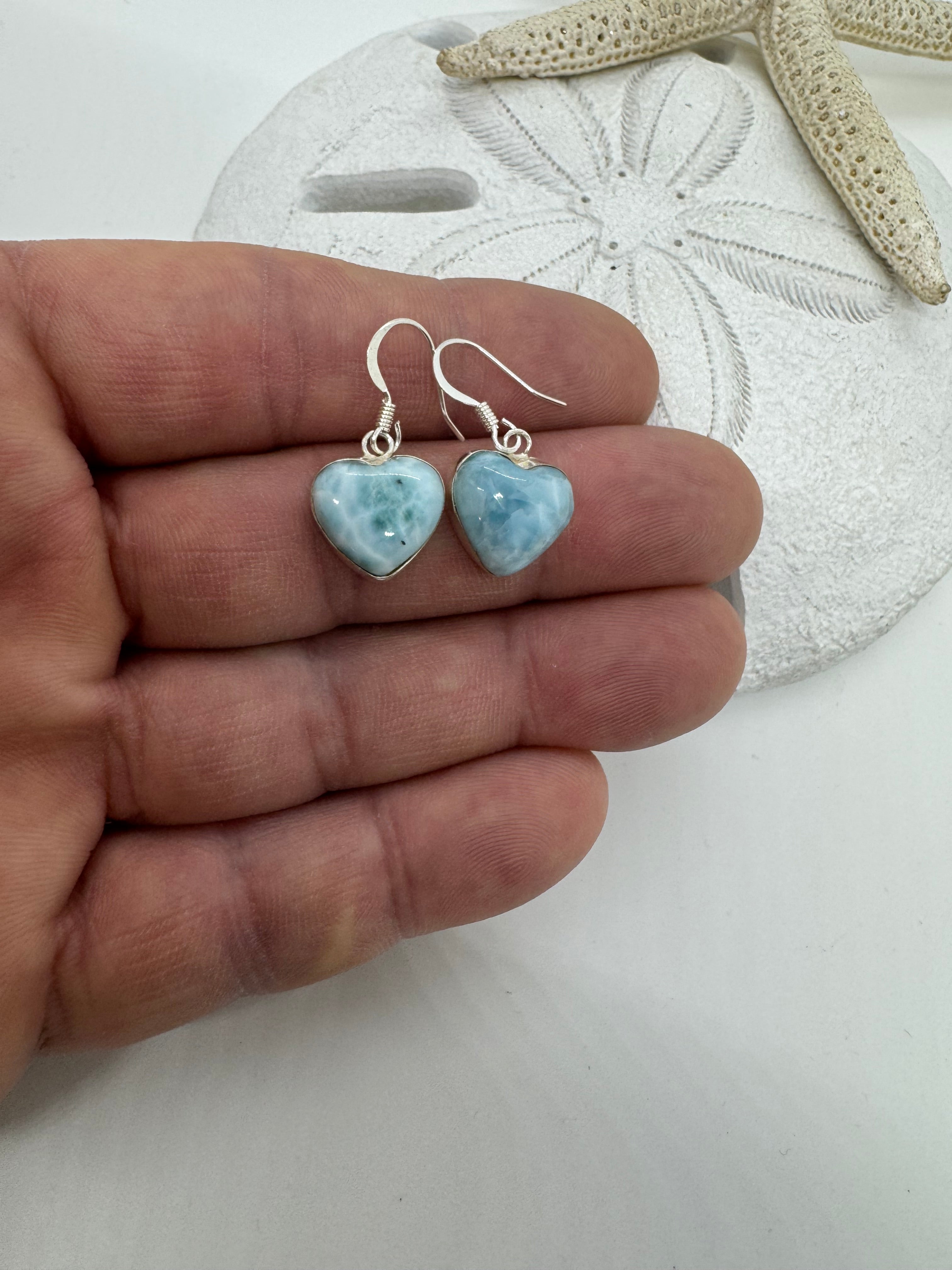 One love Larimar earrings