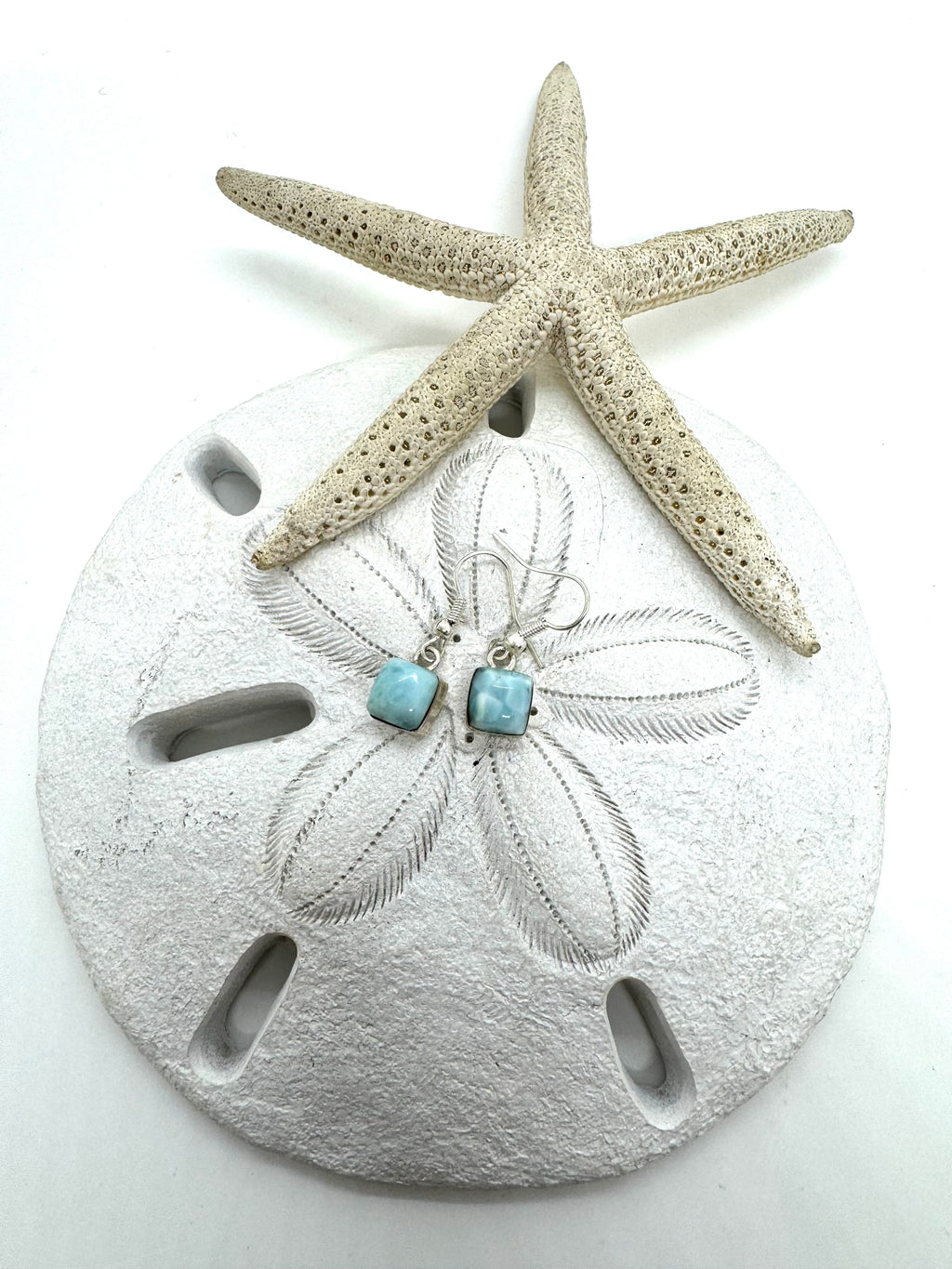 Square Larimar earrings