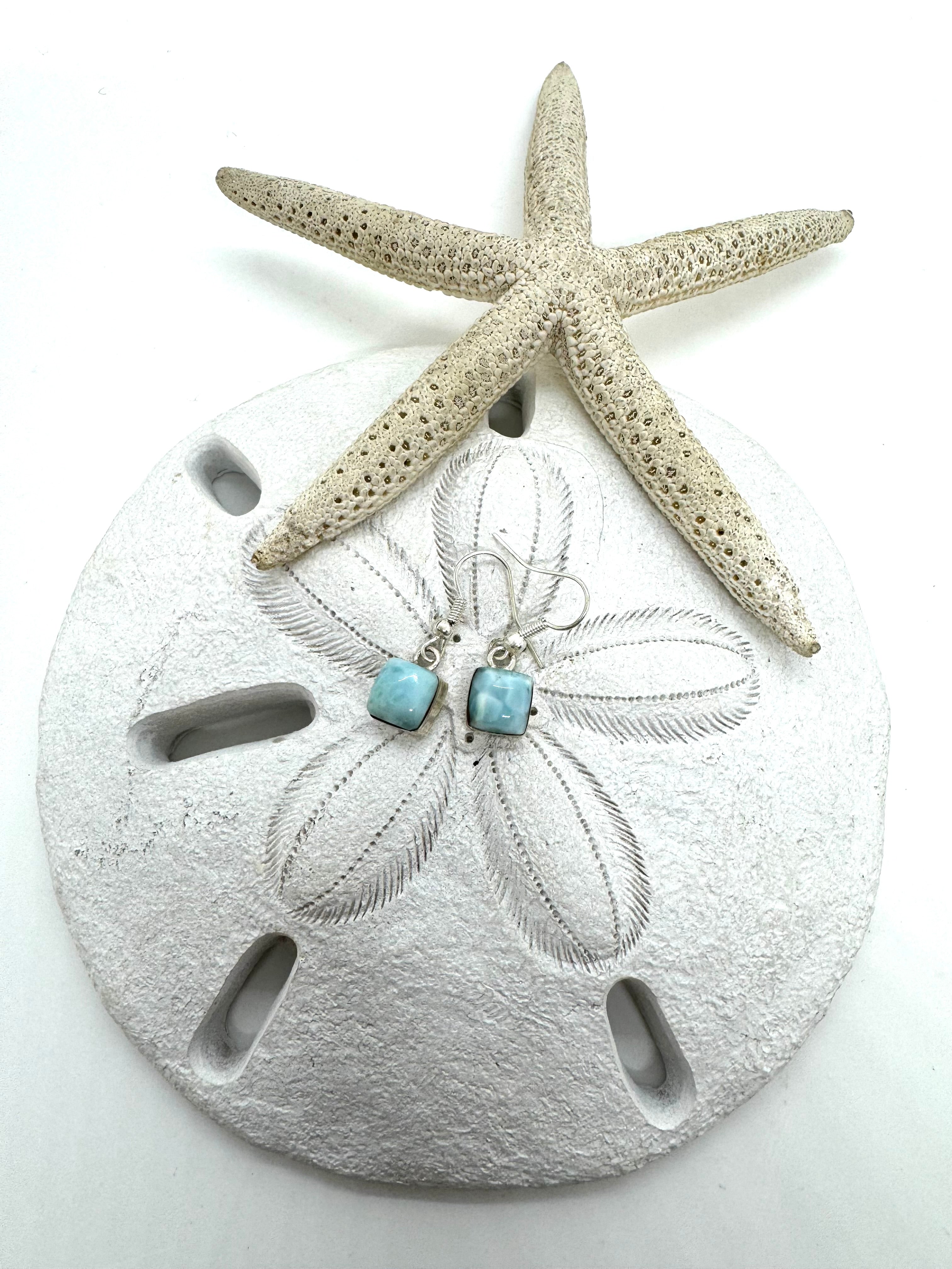 Square Larimar earrings