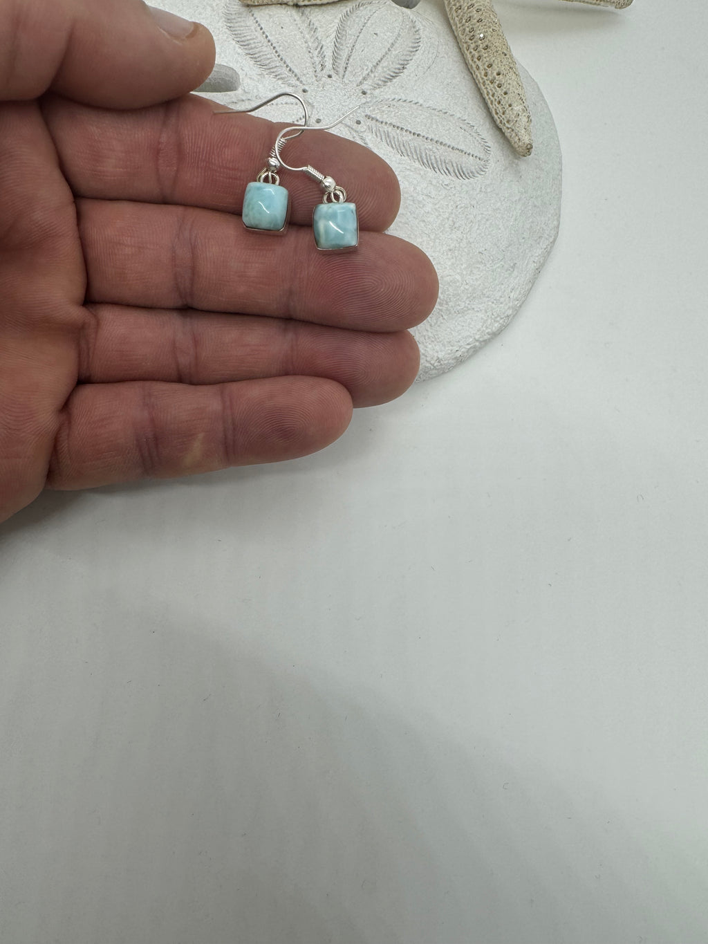 Square Larimar earrings