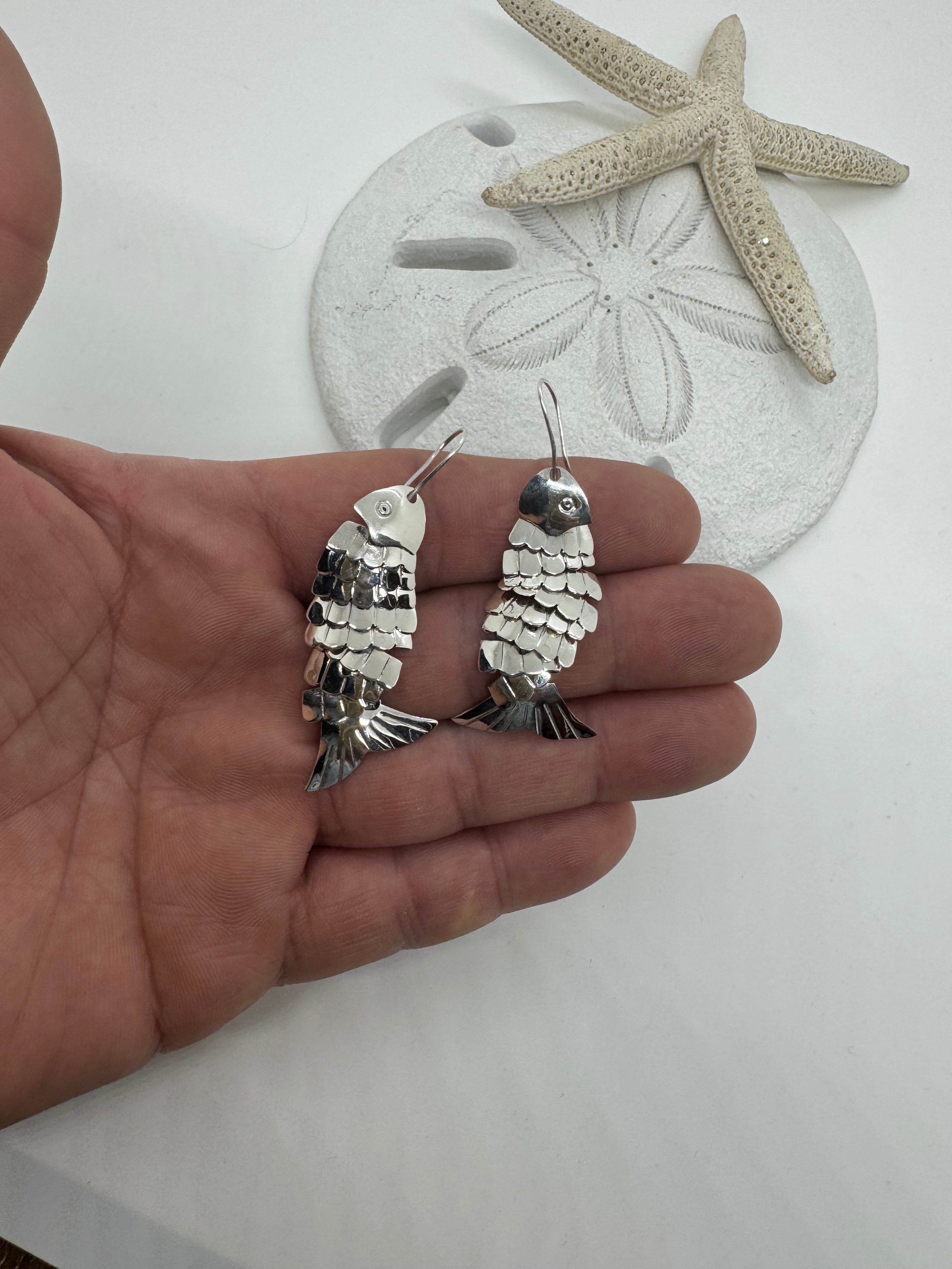 Fancy fish hanging earrings