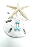 Double hanging Larimar earrings
