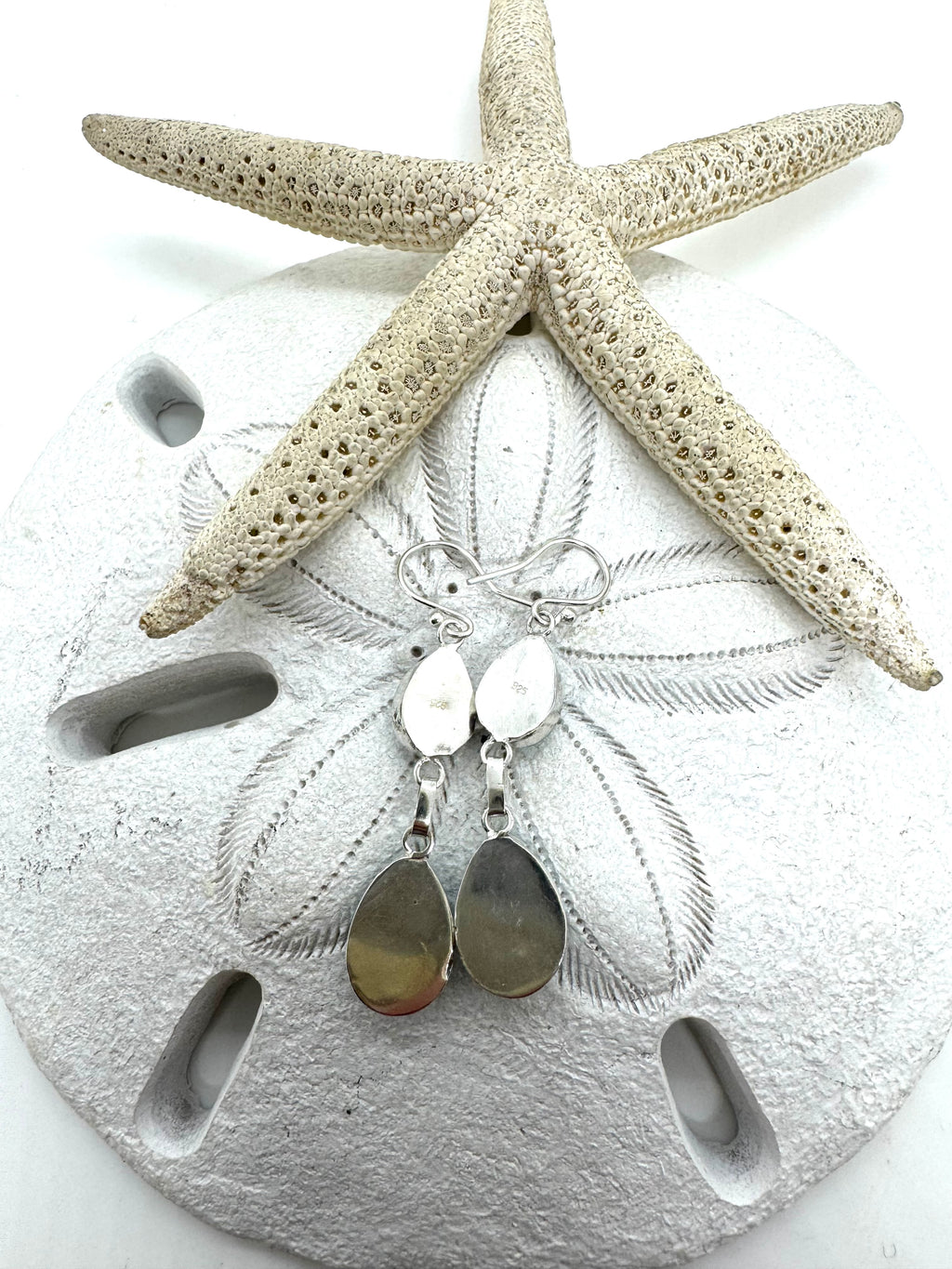 Double hanging Larimar earrings