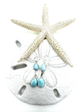 Double hanging Larimar earrings