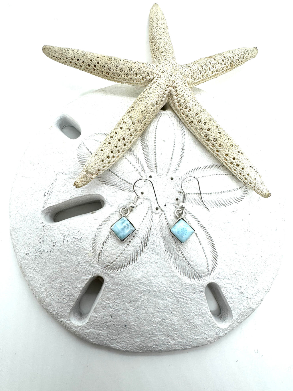 Triangle Larimar hanging earrings