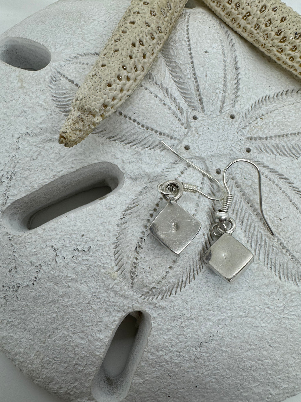 Triangle Larimar hanging earrings