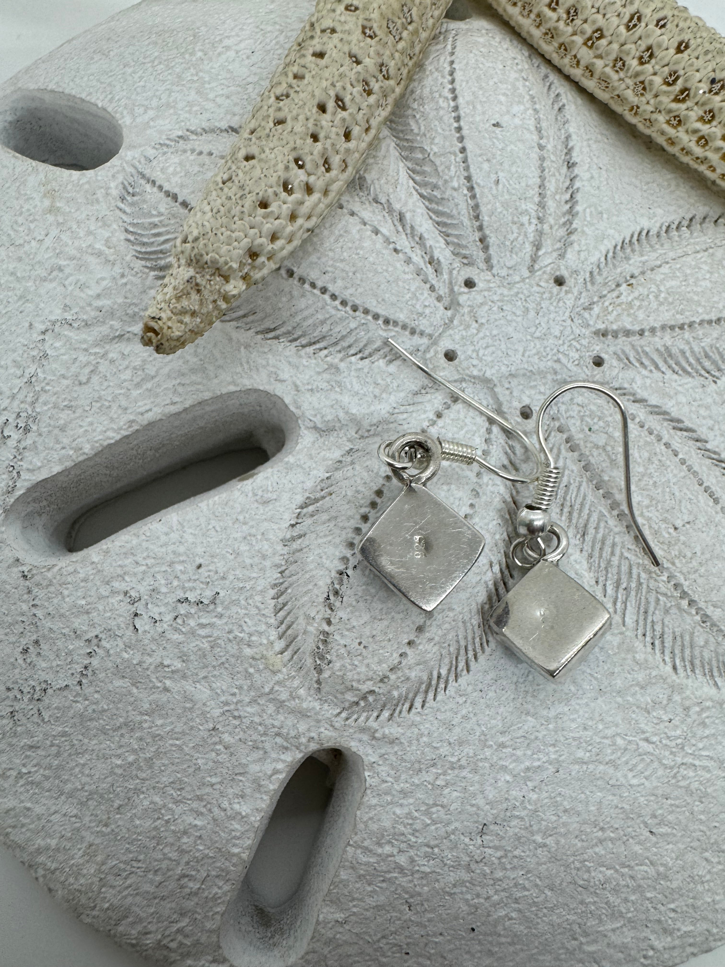 Triangle Larimar hanging earrings