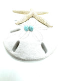 Large Larimar post earrings