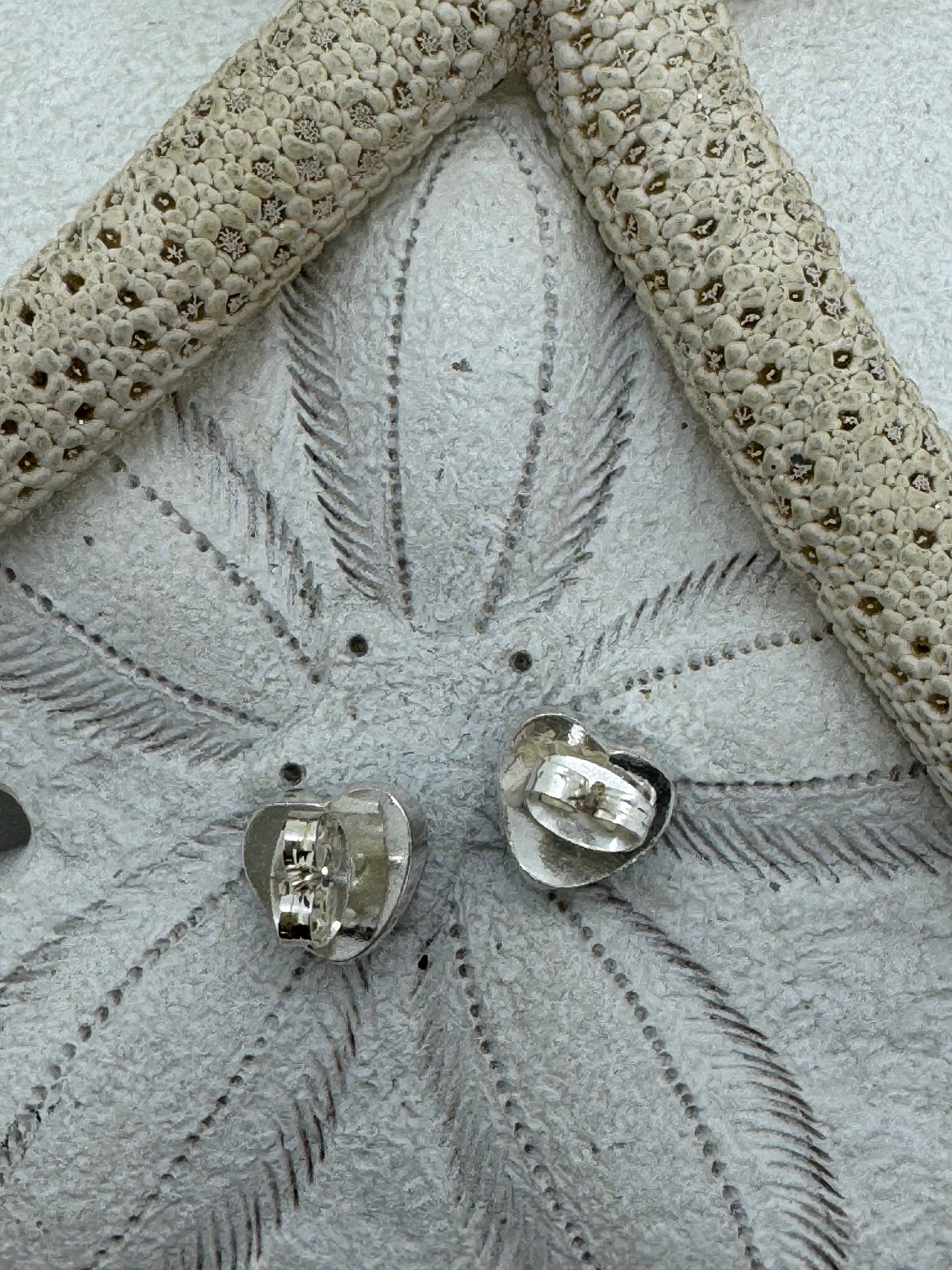 Heart Larimar post earrings