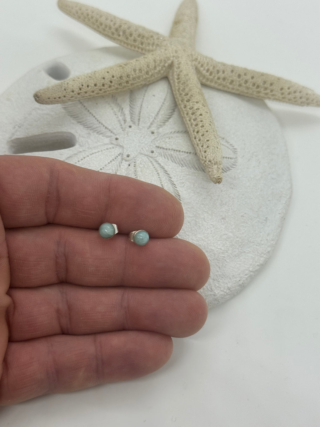 Small Larimar post earrings