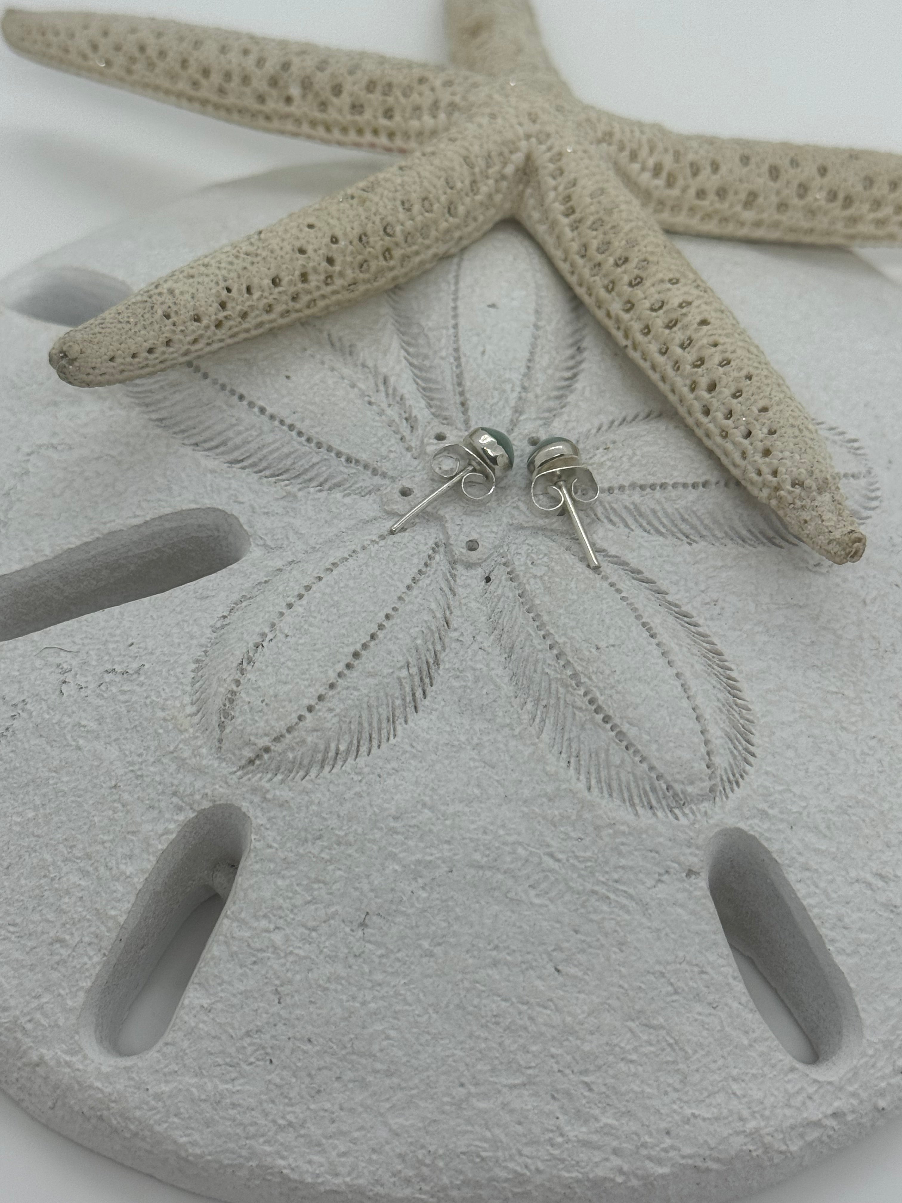 Small Larimar post earrings