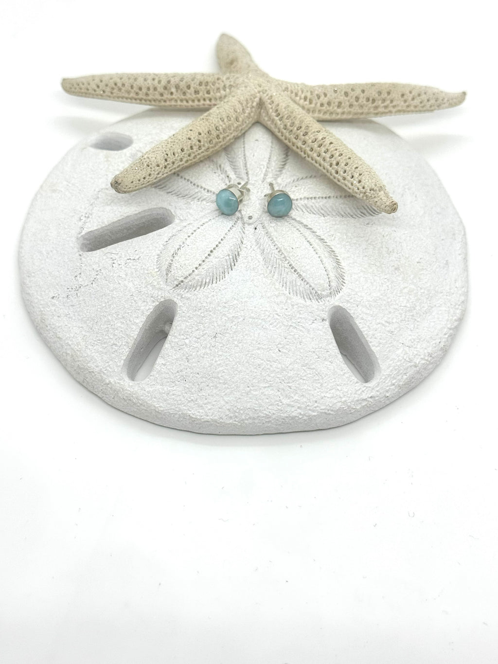 Medium Larimar post earrings