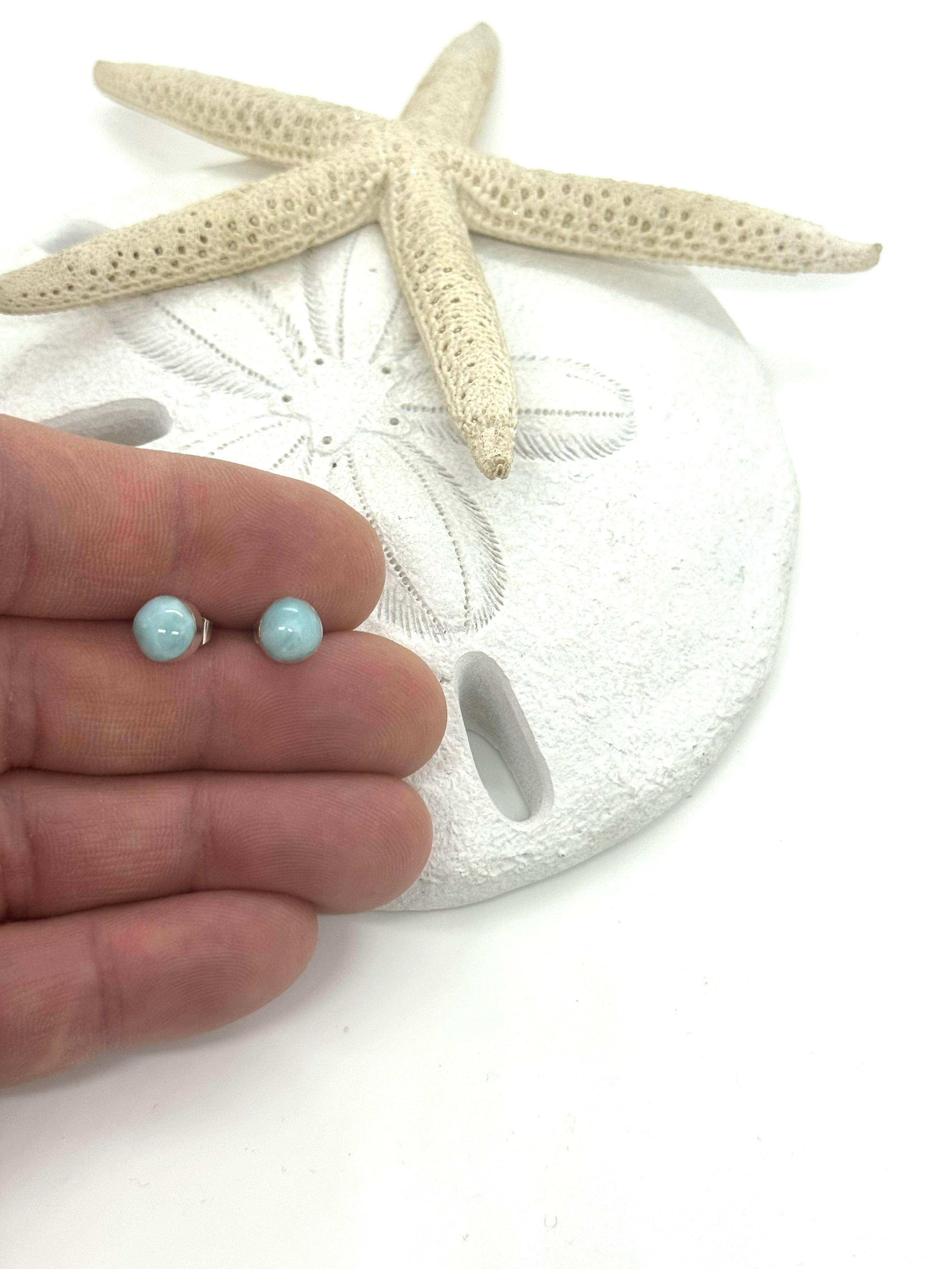 Medium Larimar post earrings