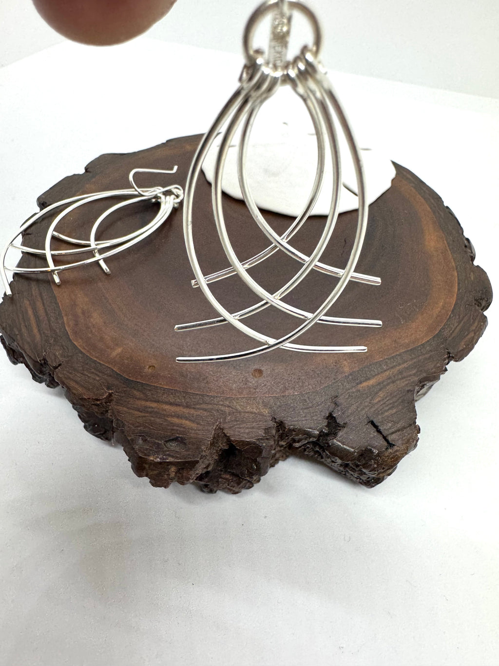 Lifestyle, silver hanging earrings