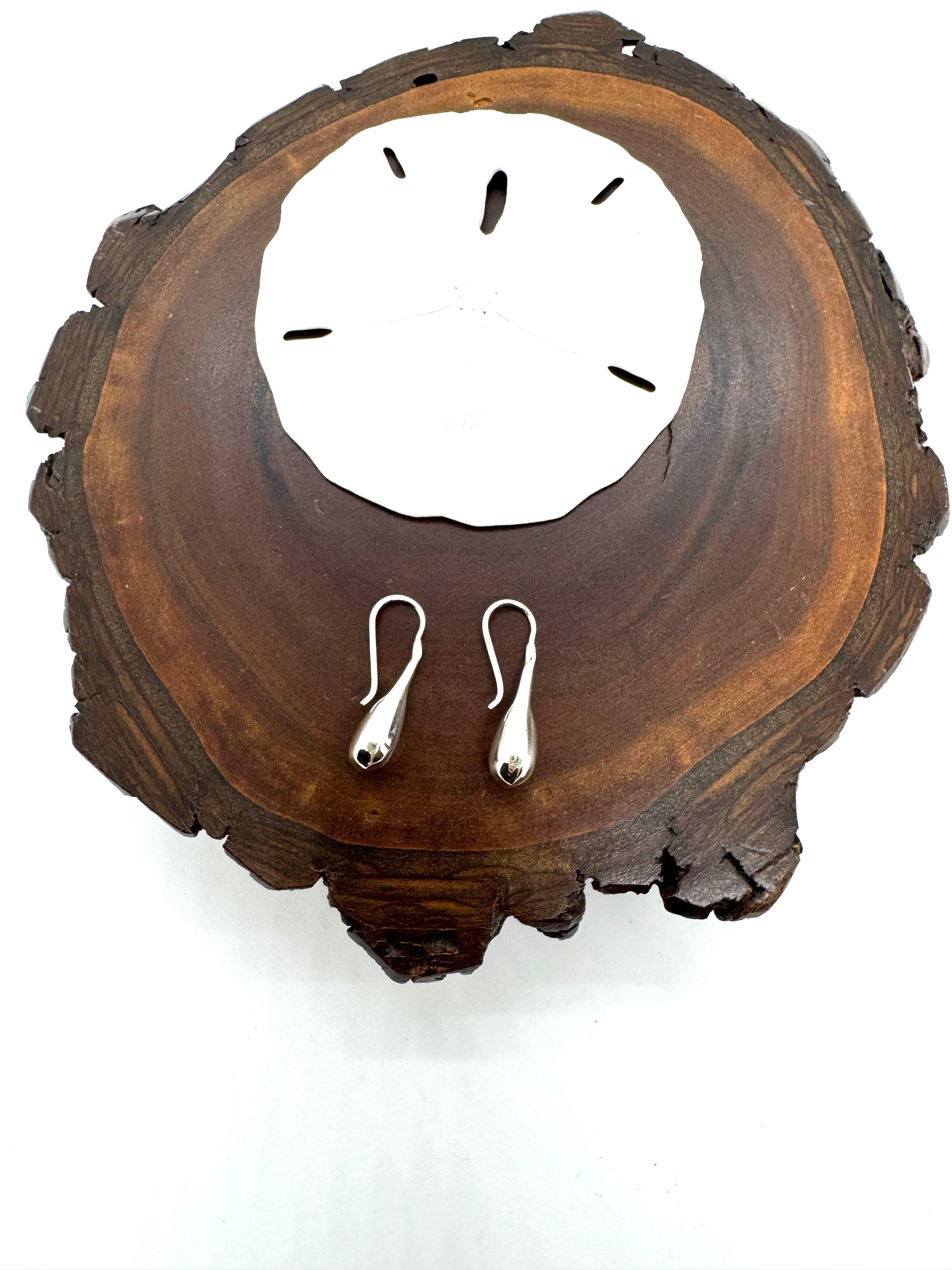 Small silver drop earrings