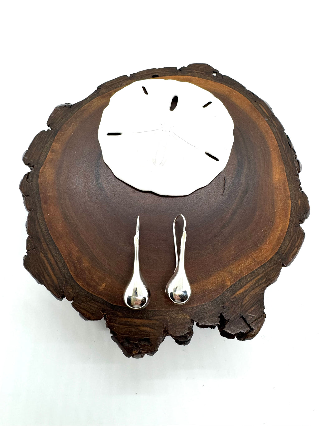 Medium silver drop earrings