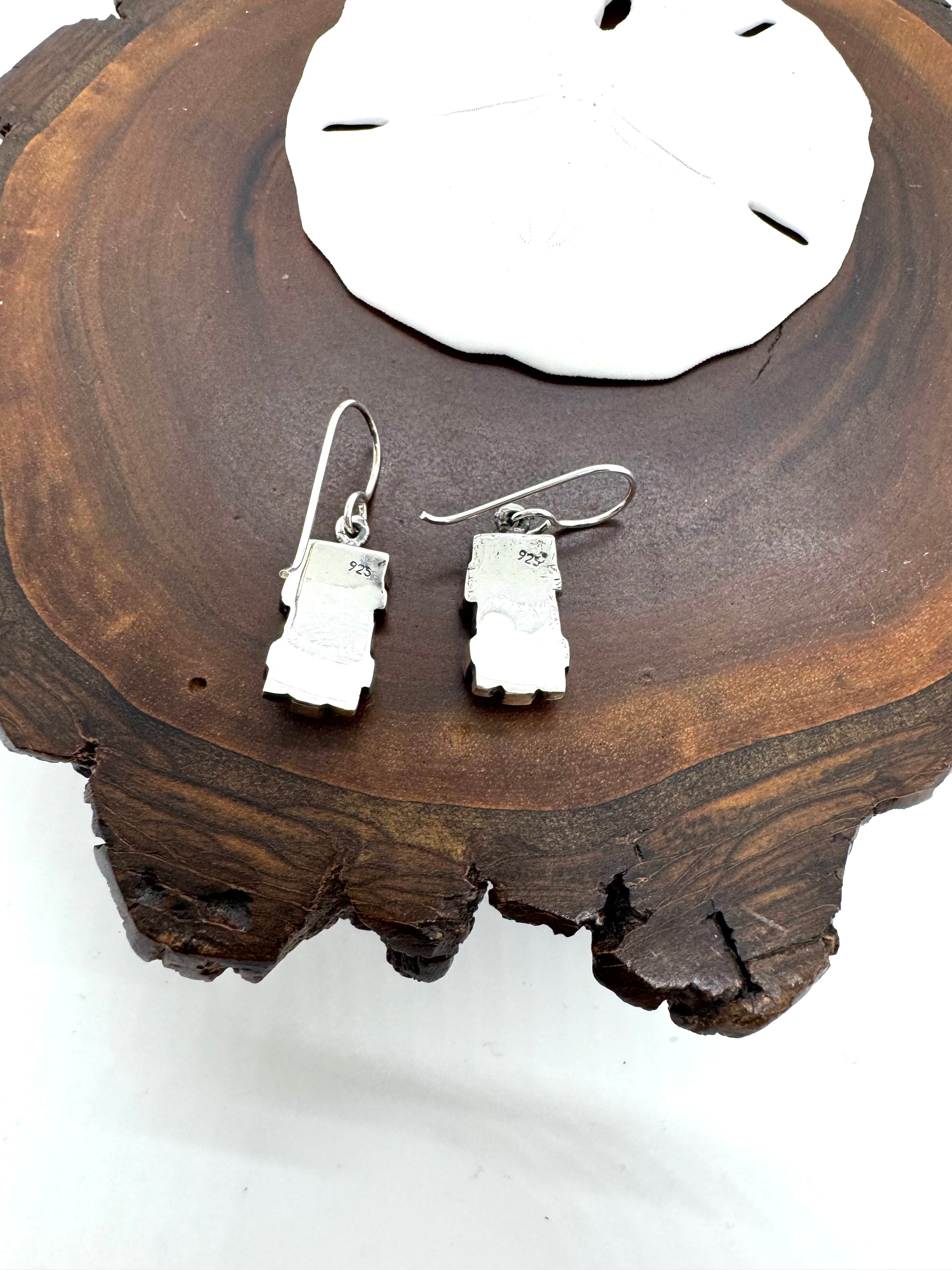 Silver nugget hanging earrings
