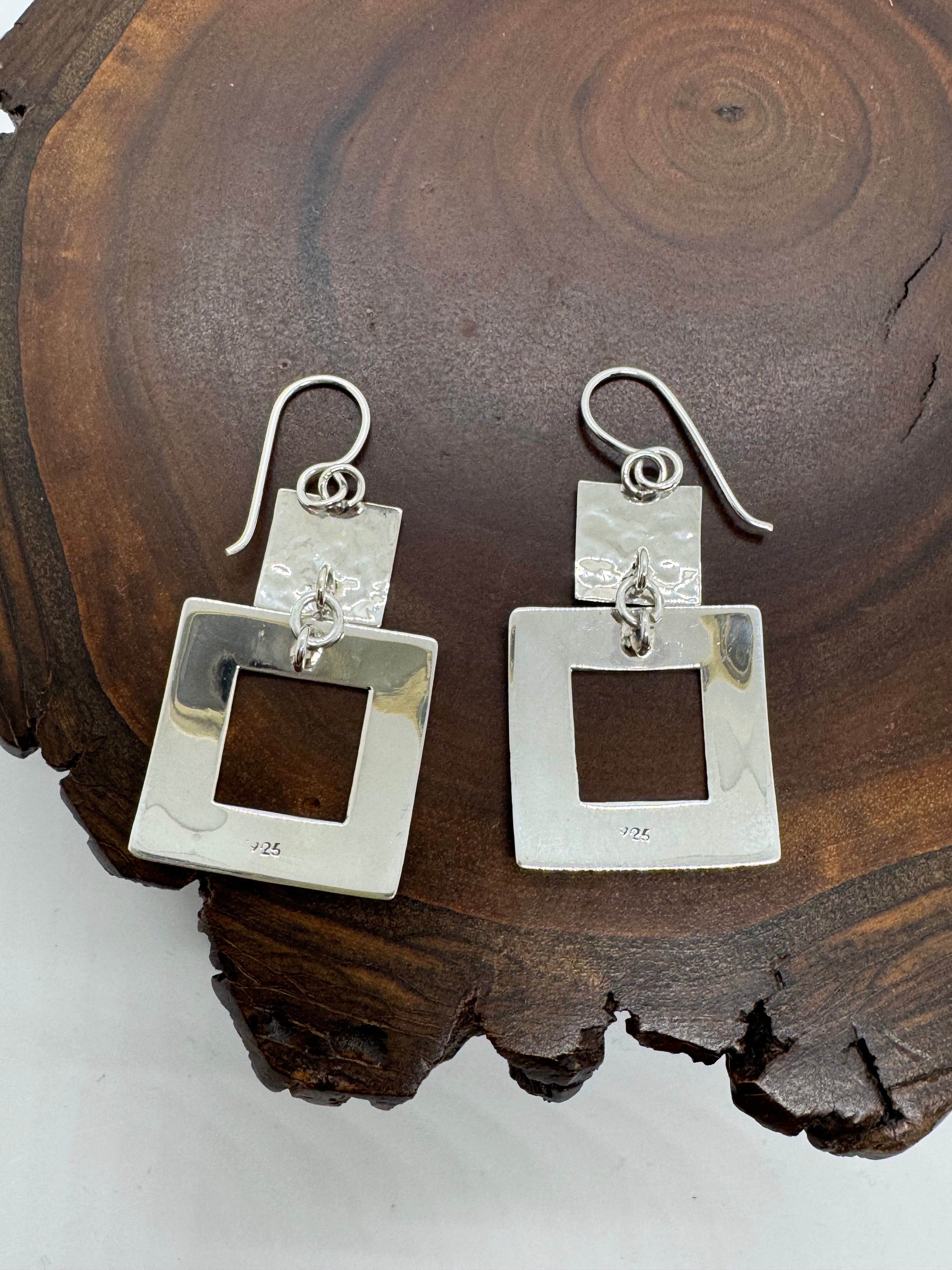 Sterling silver hanging earrings