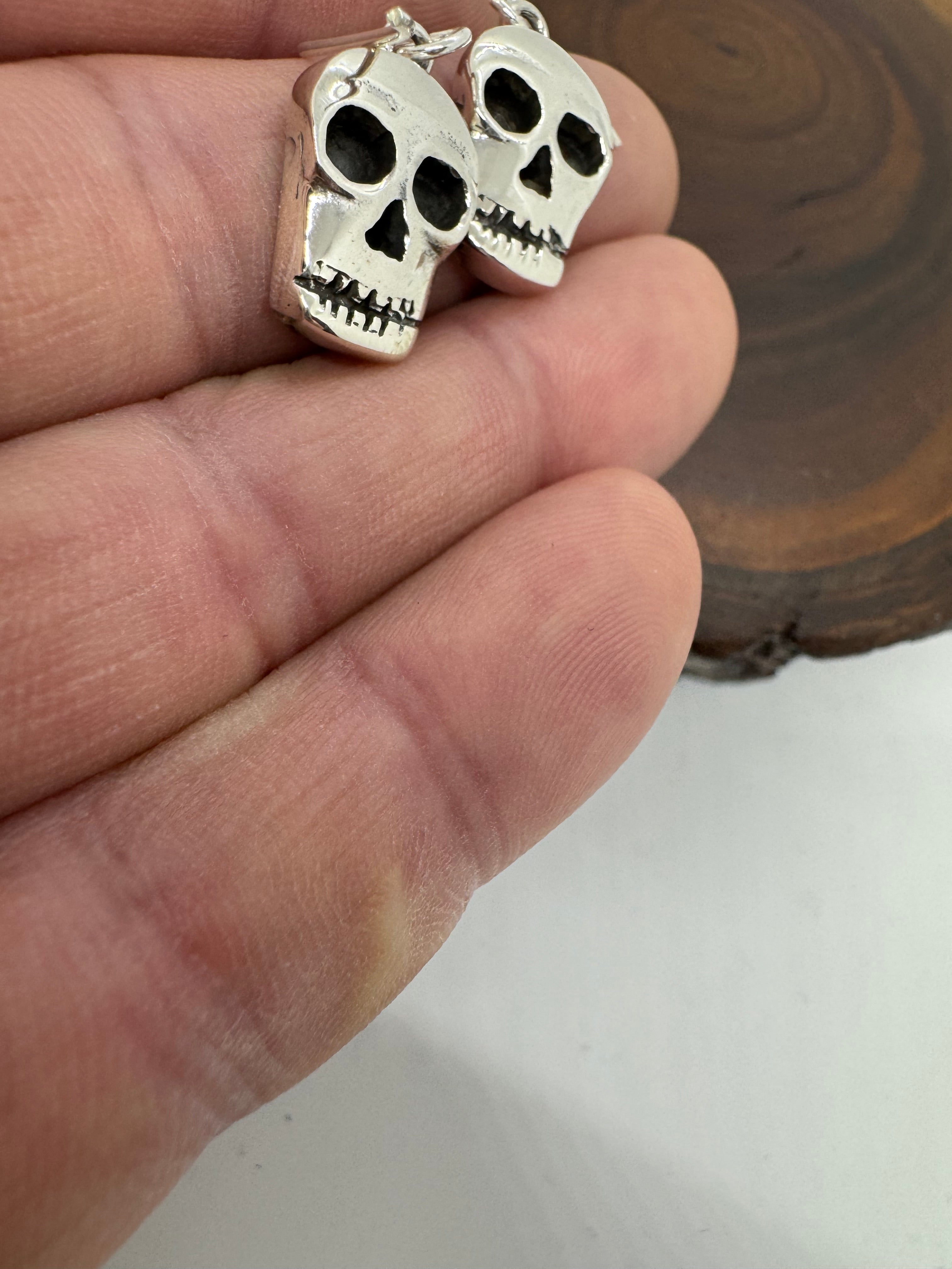 Skull sterling silver earrings