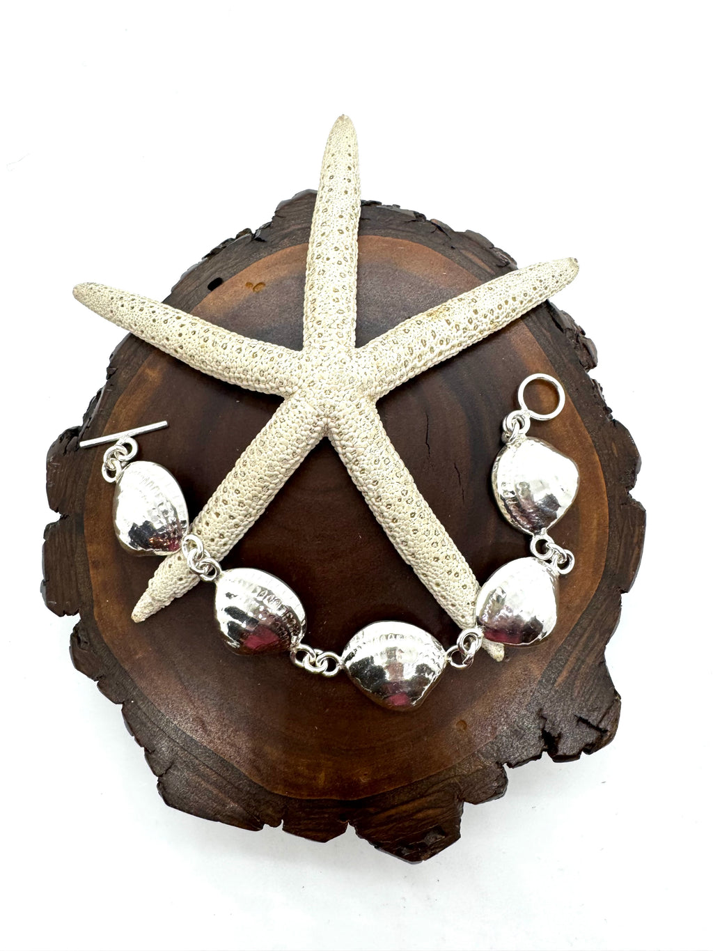 Silver seashell bracelet