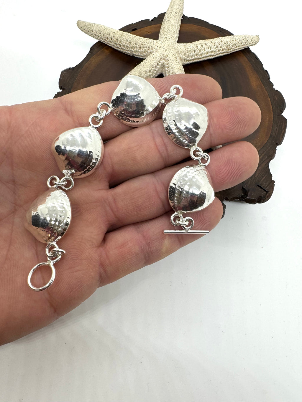 Silver seashell bracelet