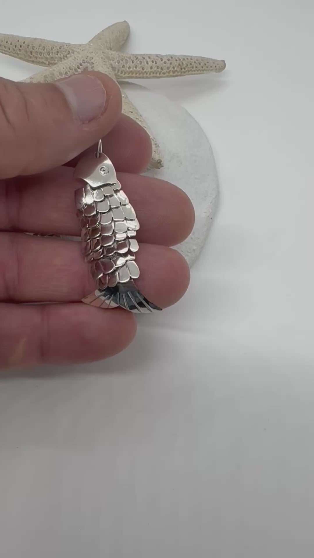 Fancy fish hanging earrings